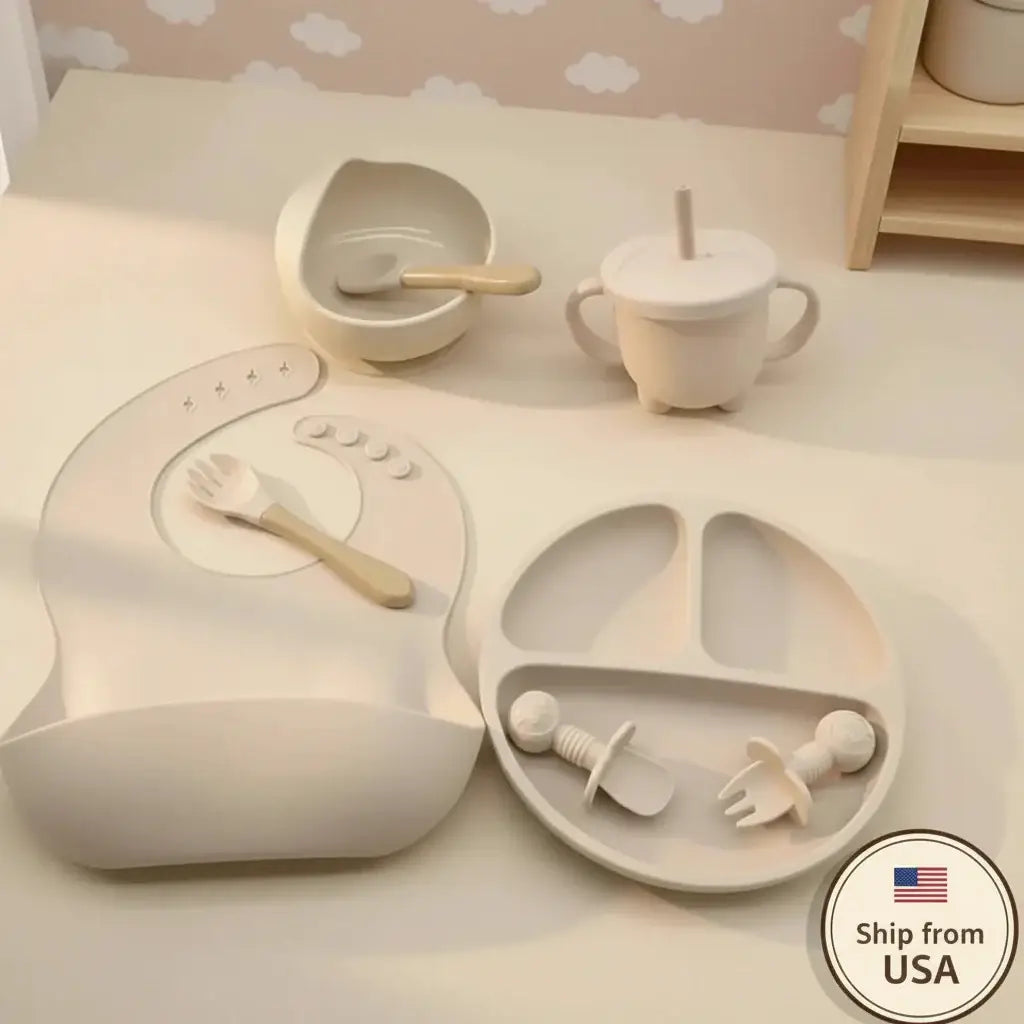 baby feeding essentials silicone tableware set