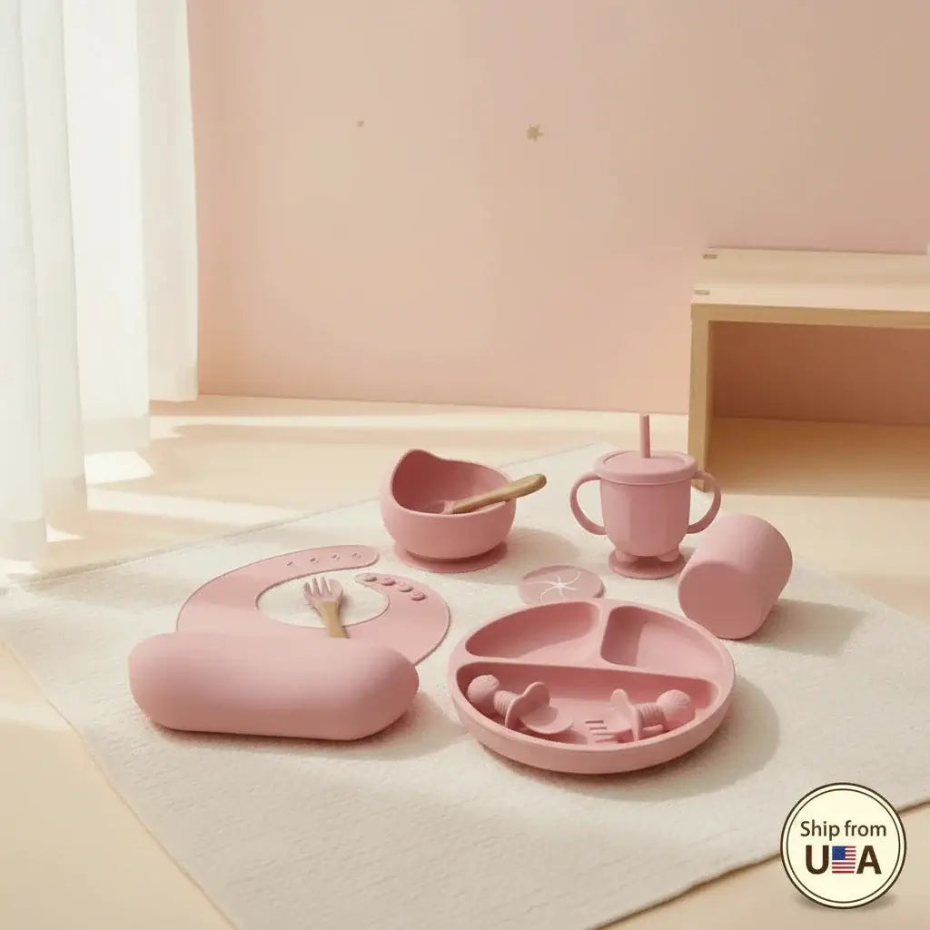 baby feeding essentials silicone tableware set