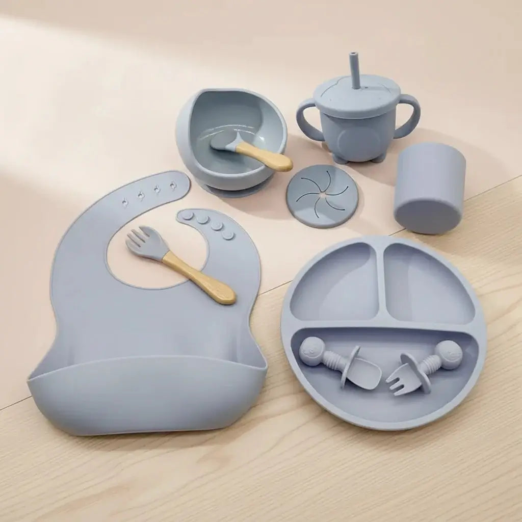 baby feeding essentials silicone tableware set