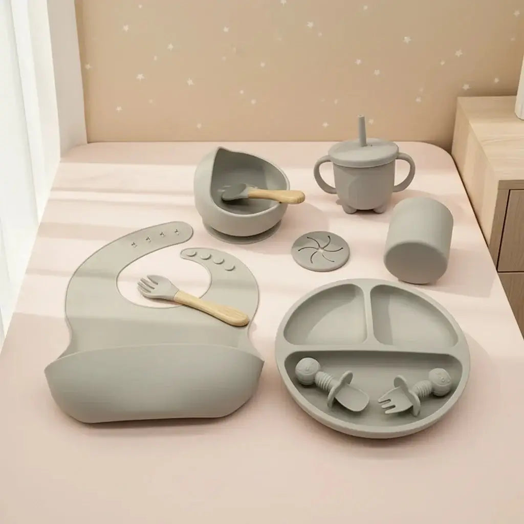 baby feeding essentials silicone tableware set