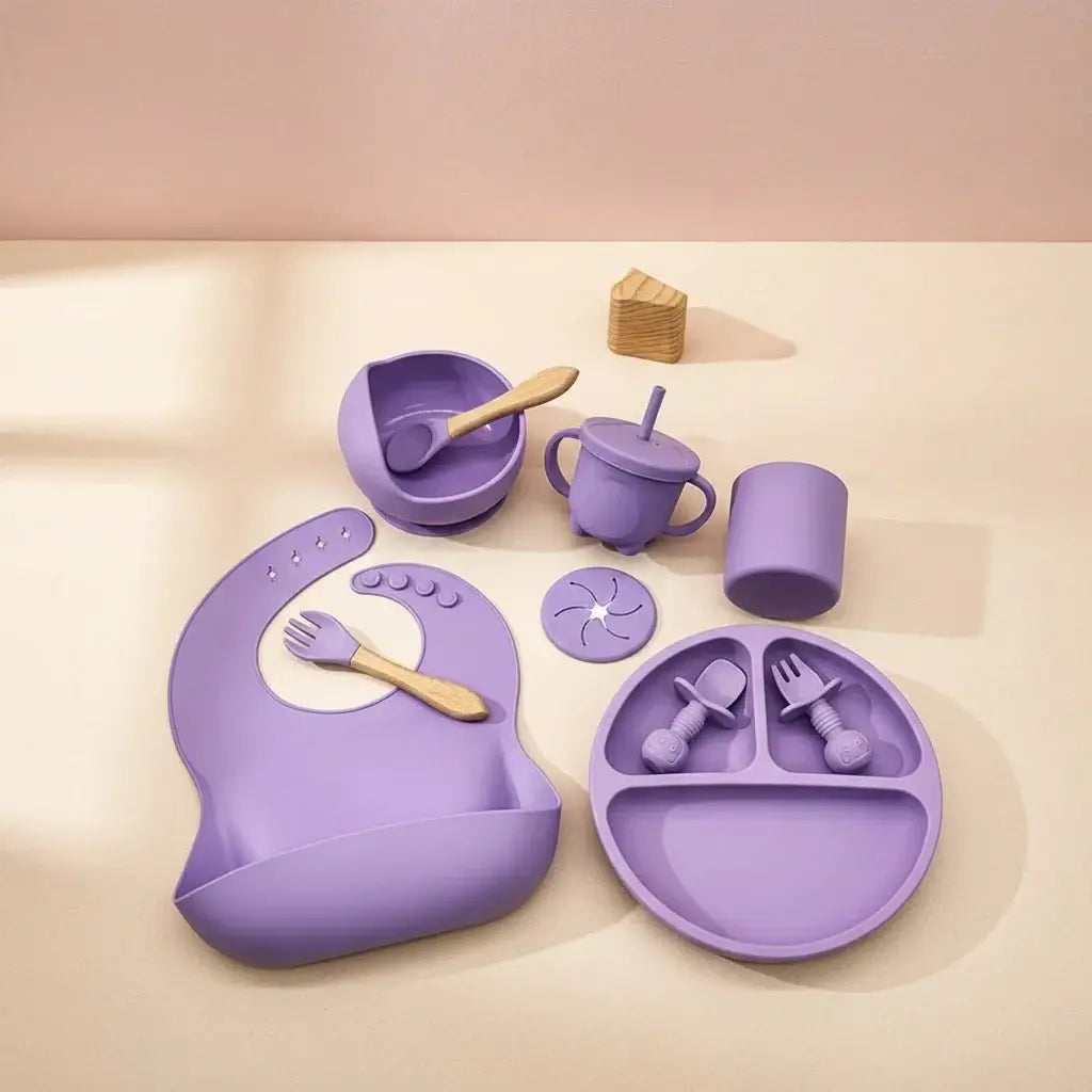 baby feeding essentials silicone tableware set