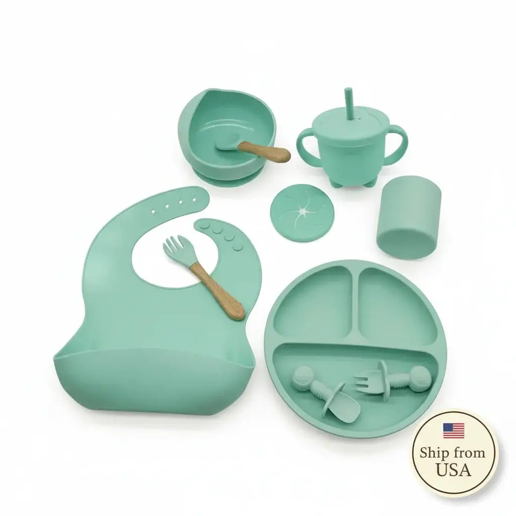 baby feeding essentials silicone tableware set