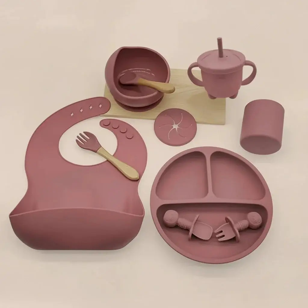 baby feeding essentials silicone tableware set